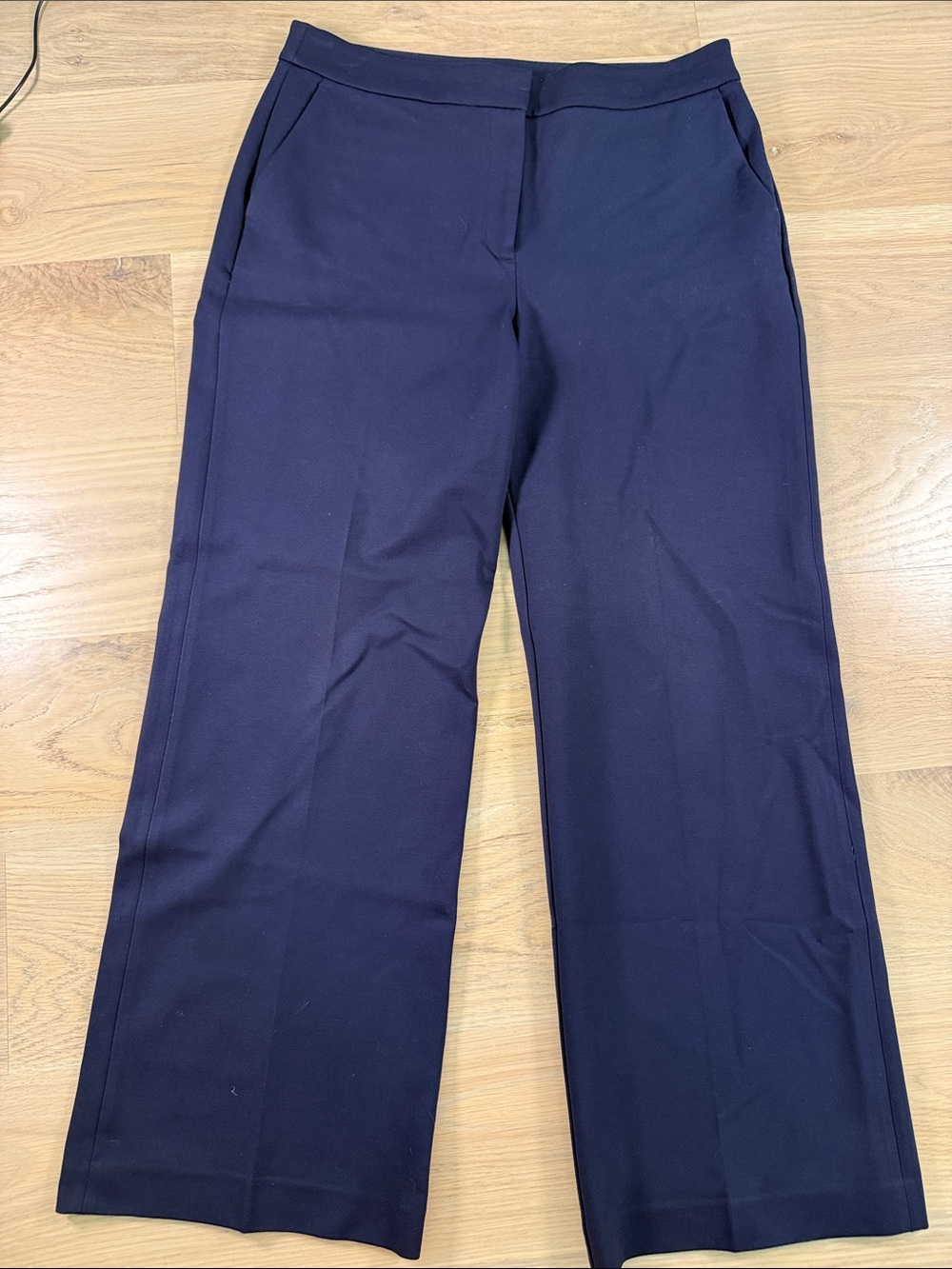 Boden Hampshire Ponte Wide Leg Trousers Navy Blue Size US 12R / UK 16R
